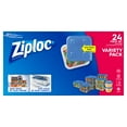 Ziploc Containers Variety Pack, 2.48L Total, 12 Plastic Containers and 12 Plastic Lids for Food