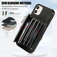 thumbnail image 3 of ELEHOLD Crossbody Wallet Case for iPhone 11 6.1" with RFID Card Slots Zipper Pocket Kickstand Function Shockproof Purse Case with Detachable Shoulder Strap for iPhone 11,Black, 3 of 8