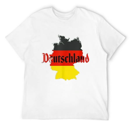 Mens Deutschland Map T-Shirt White Medium
