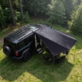 thumbnail image 4 of Toldo de sombra para techo de coche SUV, lona negra recubierta, refugio para acampar al aire libre de 280x380 cm con cuerdas de viento y estacas, 4 of 6