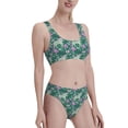 thumbnail image 4 of High Waisted Bikini Sets For Women, Abstract Cute Horse Flower Green Swimsuits Tummy Control, Two Pieces Bathing Suit, 4 of 8
