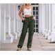 thumbnail image 5 of Pantalones Cargo for mujer, pantalones elásticos de cintura alta, pantalones de viaje de pierna ancha, pantalones casuales holgados, ropa de calle de senderismo con múltiples bolsillos, 5 of 7