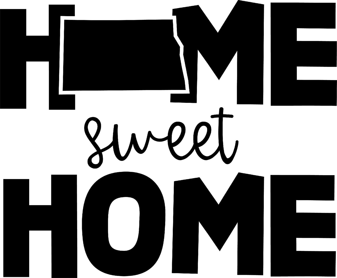 Home Sweet Home North Dakota Native Hometown Love Wall Decals for Walls