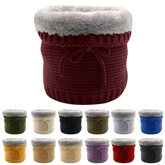 Tanhomme 2Pack Fleece Neck Gaiter for Men and Women Winter Faces Cover Ski Neck Warmer Cold Weather Gear for Running Scarf Winter Double Layer Neck Warmer Knit Fleece Lined Circle Loop Scarves Gifts