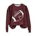 thumbnail image 2 of Frostluinai Football Sweatshirts for Women Game Day Long Sleeve Shirts Round Neck Casual T Shirts Fashion Rugby Print Pullover Tops, 2 of 4