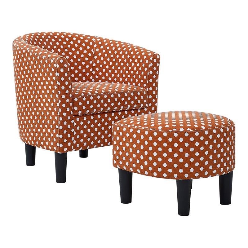 Oadeer Home 25.5" Modern Classic Fabric Accent Chair with Ottoman Set