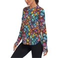 thumbnail image 2 of FORMRS Womens Long Sleeve Shirts UPF 50+ Sun Protection Quick Dry Fishing Hiking Tops, Size S-2XL, Vibrant Dragon Scales Pattern, 2 of 8
