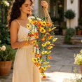 thumbnail image 6 of Artificial Pansy Hanging Vine with Eucalyptus, Fake Flowers Hanging Flowers, Fake Vines Hanging Flowers for Decoration, Weatherproof Wall Hanging Fake Flowers for Outdoor Decor 1Pcs, 6 of 7
