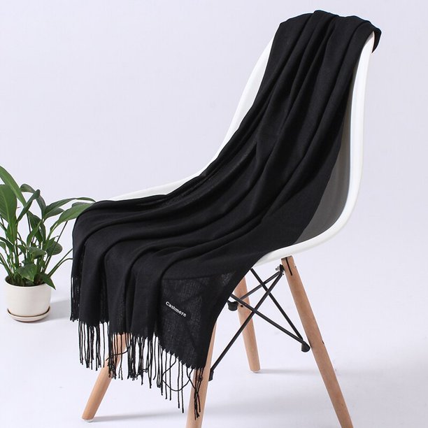 Bufanda lisa de Cachemira para mujer, chales de Pashmina con borlas, Hijab para la cabeza, primavera fino de invierno Fivean unisex