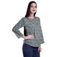 thumbnail image 3 of Moomaya Printed Button Placket Full Sleeve Top Round Neck WoMen's Casual Summer Tunic, 3 of 6