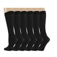 thumbnail image 3 of 6 Pairs Different Touch Women's Queen Size Opaque Stretchy Nylon Spandex Black Knee-High Trouser Socks, 3 of 4