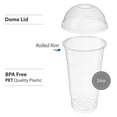 [50 Sets 24 Oz] PET Plastic Cups With Dome lids for Iced Coffee, Cold