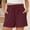 Wine, variant on Sevevn Women's High Waist Paperbag Shorts Elastic Waist Drawstring Loose Fit Casual Shorts with Pockets Navy S