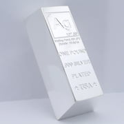 1 lb Silver Plated Zinc Bar (Trapezoid Ingot) .999 Pure Paperweight - Element Design with Certificate of Authenticity