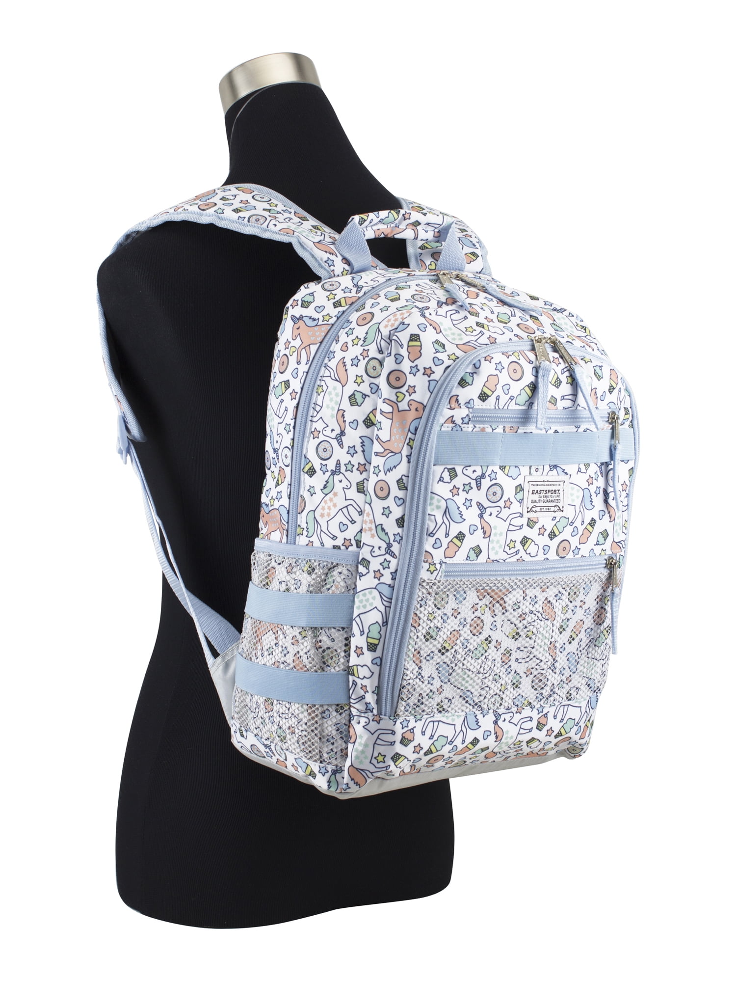 Eastsport Unisex 3-Piece Combo Backpack with Lunch Box and Pouch, Unicorn Donut Print