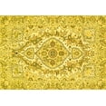 thumbnail image 1 of Ahgly Company Machine Washable Indoor Rectangle Medallion Yellow Traditional Area Rugs, 4' x 6', 1 of 4