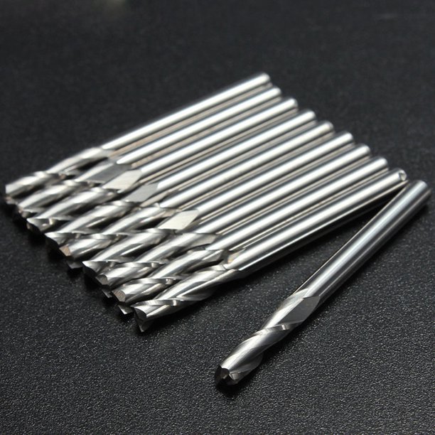 NK HOME 10 Pack 2 Flute End Mill Cutter HSS Routing Wood Rotary Milling