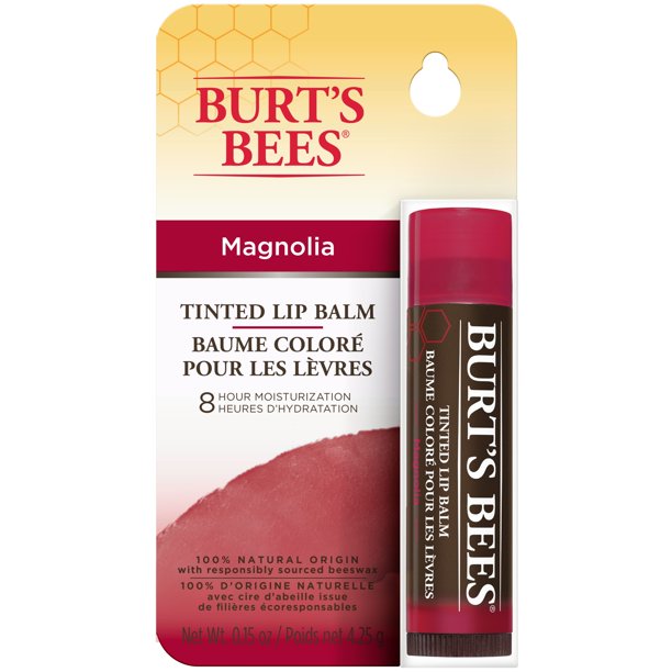 Burt's Bees 100 Natural Moisturizing Tinted Lip Balm, Magnolia, 1