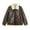 Brown, variant on Fgnfyis Mens Jacket Leather Jacket with Sherlap Collar Warm Winter Windproof Coat for Outdoor Activities Coats for Men Brown XL