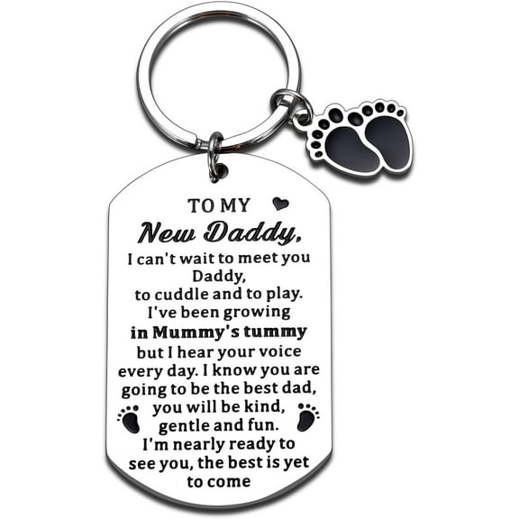 First Time Dad Gifts, First Father's Day Gifts for Men New Dad Gifts First Time Dad Keychains Wedding Anniversary Unique Gifts for Expectant Dads Pregnancy Announcement Gifts for Husbands