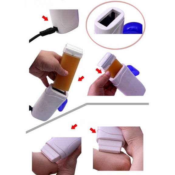 TUITOONM Roll-On Depilatory Wax Cartridge All-Body Hair Removal Heater for Legs/Bikini – Mess-Free Roller Applicator, 100g