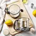 thumbnail image 4 of Fine Mesh Sieve Semi Automatic Handheld with Clear Measuring Lightweight Plastic Baking Tool for Cakes and Powdered Ingredients, 4 of 7