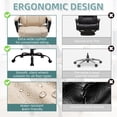 thumbnail image 2 of Walsunny High Back Leather Office Chair, Ergonomic Big and Tall Office Chair, Executive Home Office Desk Chair, Swivel Leather Chair for Work, Study, Gaming, Beige, 2 of 8