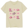 thumbnail image 3 of Lullu Girls Graphic Tee Cowgirl Round Neck Short Sleeved T Shirt Summer Tee, Sizes 1-13, 3 of 3