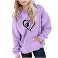 thumbnail image 2 of ATOGUTA Kids Sweatshirts Girls Long Sleeve Pullover Top Hoodie Kids Fall Winter Sweatshirts Size 5T-15, Purple, 2 of 6
