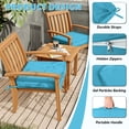 thumbnail image 2 of Kimunuk Outdoor Chair Cushions set of 2, 18.5" x 16" Zipped Waterproof Outdoor Seat Cushions Couch Pads with Ties for Patio Furniture, Lake Blue, 2 of 6