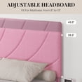 thumbnail image 6 of 4 Ever Winner Queen Bed Frame, Queen Size Upholstered Bed Frame with Headboard, Pink, 6 of 10
