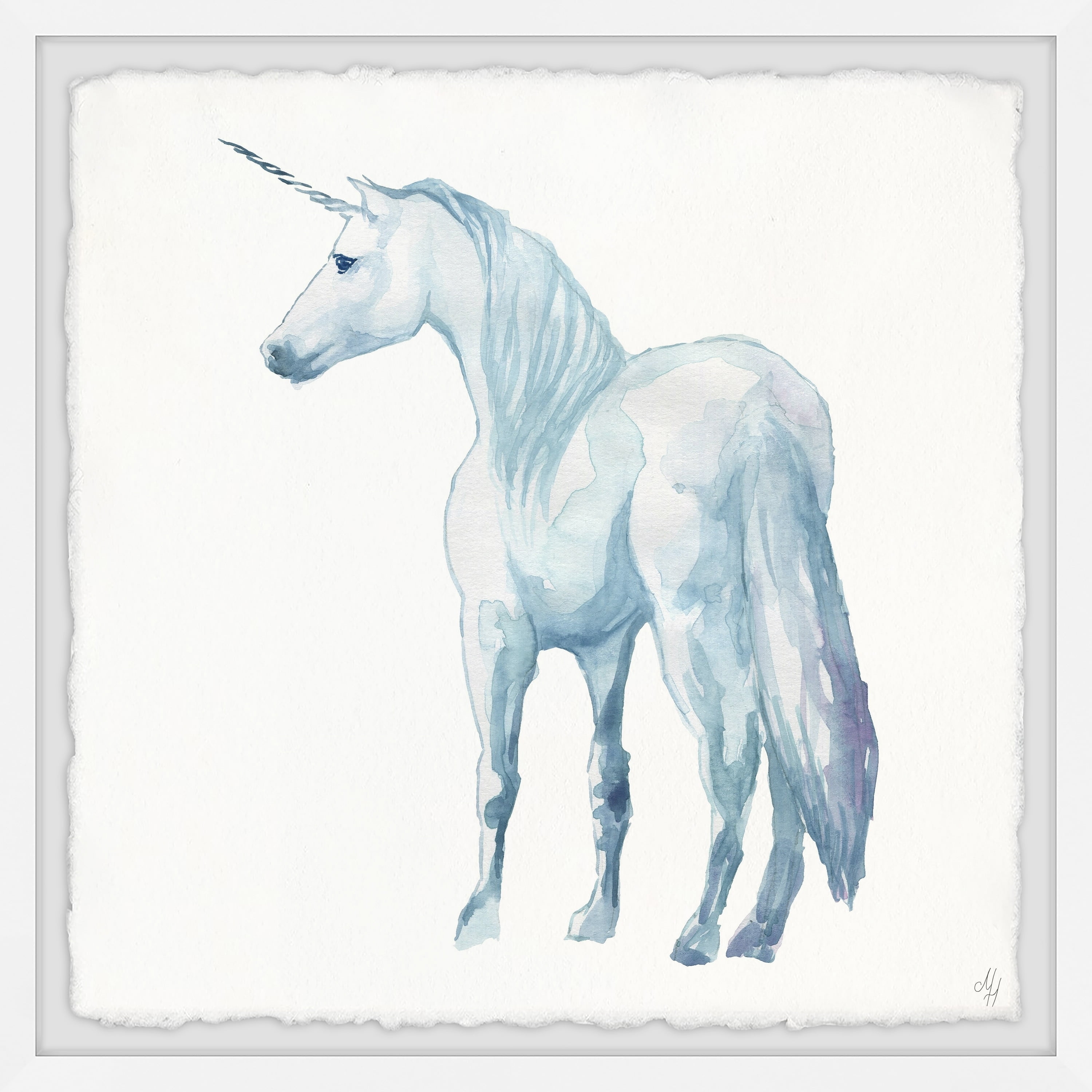 Marmont Hill White Majestic Unicorn Framed Wall Art
