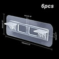thumbnail image 5 of 6Pack Double Row Adhesive Shelf Bracket Punch Free Shelf Support Peg Adhesive Shelves Clips Partition Bracket Holders, 5 of 6