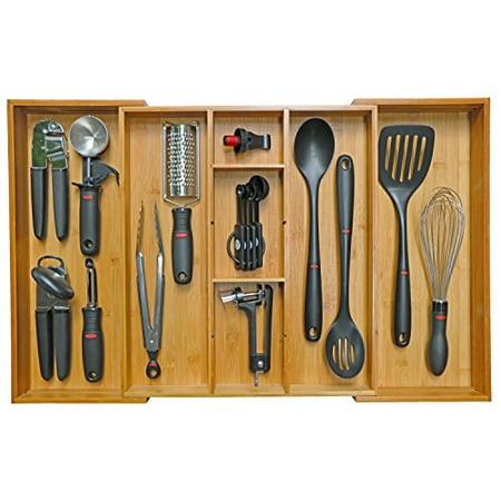Kitchenedge Adjule Bamboo Kitchen Drawer Organizer For Utensils Kitchenedge Adjule Bamboo Kitchen Drawer Organizer For Utensils And Junk Expandable To 28 Inches Wide