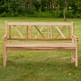 thumbnail image 5 of Sunnydaze 2-Person Cross-Back Outdoor Teak Wooden Garden Bench, 5 of 11