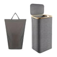 thumbnail image 1 of Cesto para la colada, cesta de almacenamiento, bolsa de lavandería plegable y extraíble, cesta alta para la colada, cesto para ropa para el baño y la Gris Macarena Ropa sucia, 1 of 8