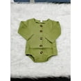 thumbnail image 5 of Baby’s Casual Long-sleeved Jumpsuits Fresh Solid Color Single-breasted One-piece Triangle Romper, 5 of 5