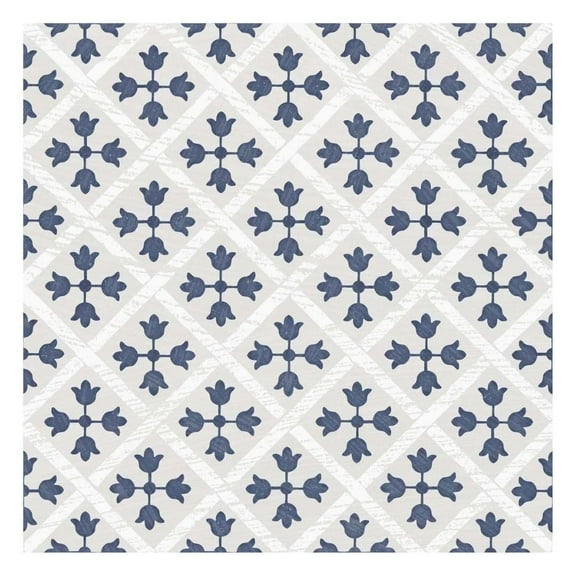 The Tile Life Etiquette 8" x 8" Blue Satin Porcelain Floor and Wall Tile, Case of 23