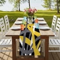 thumbnail image 4 of Table Runners 72 Inches Long Dress Scarves, Yellow Black Geometric Farmhouse Kitchen/Dining Table Runner, Coffee Tablerunners, Modern Art Abstract Grey Line 14x72 Inch, 4 of 9