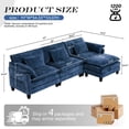 thumbnail image 2 of JONPONY 111" Modular Cloud Couch, L Shaped Sectional Sofa with Movable Ottoman,3 Oversized Seats Sleeper Couches for Living Room, Apartment,Blue, 2 of 8
