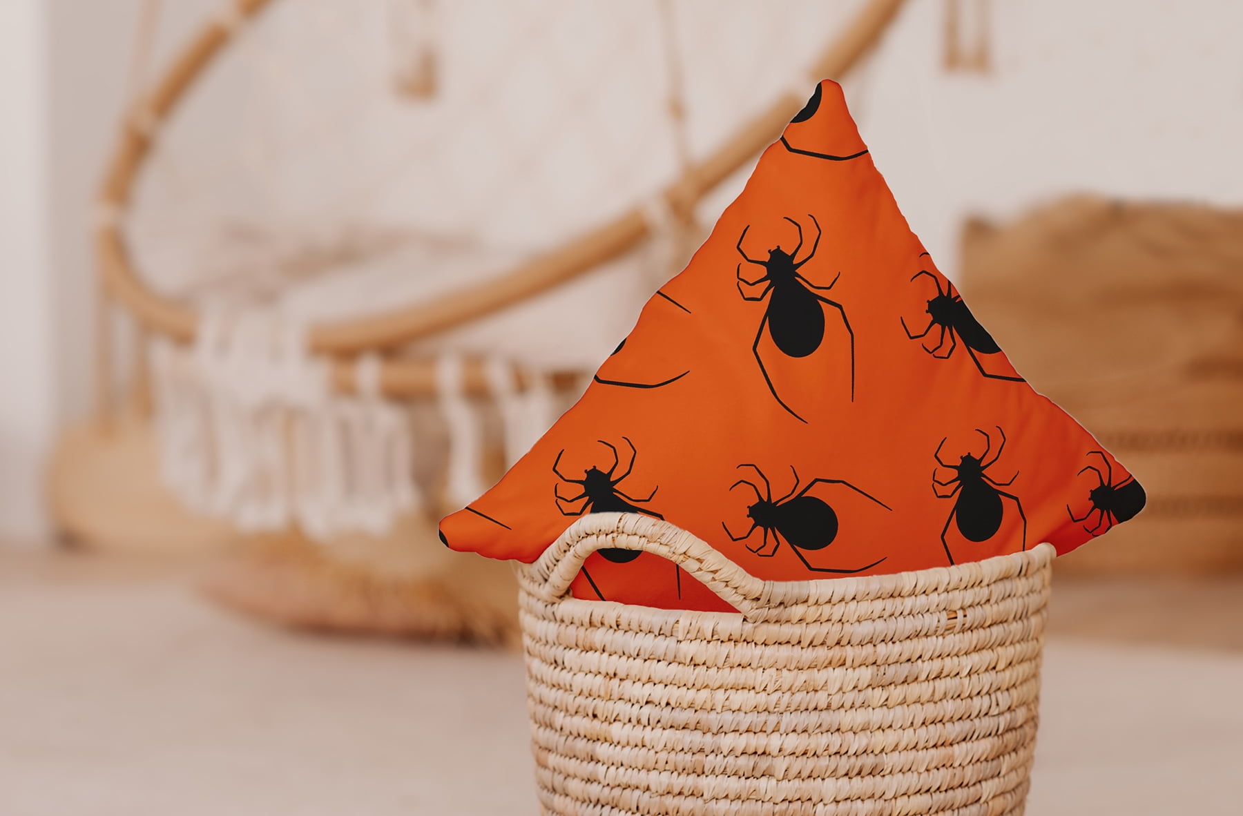 Simply Daisy 26" x 26" Crawling Spiders Decorative Throw Pillow, Dusty Orange