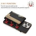 thumbnail image 2 of Allytechgroup 2-in-1 Magnetic Wallet Case for Apple iPhone 14 Pro Max, Detachable Card Holder with Zipper Pocket RFID Blocking Kickstand PU Leather Protective Flip Cover with 6 Slots, Black, 2 of 6