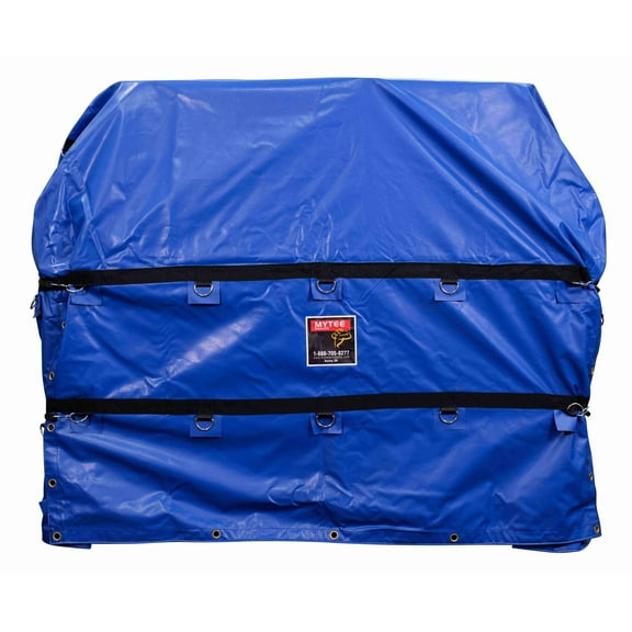 Heavy Duty Coil Tarps for Steel Coils 6 FT x 6 FT x 6 FT - Blue, Waterproof, Made with 18 OZ Vinyl - Flatbed Truck Trailer Steel Fitted Coil Tarp Bags