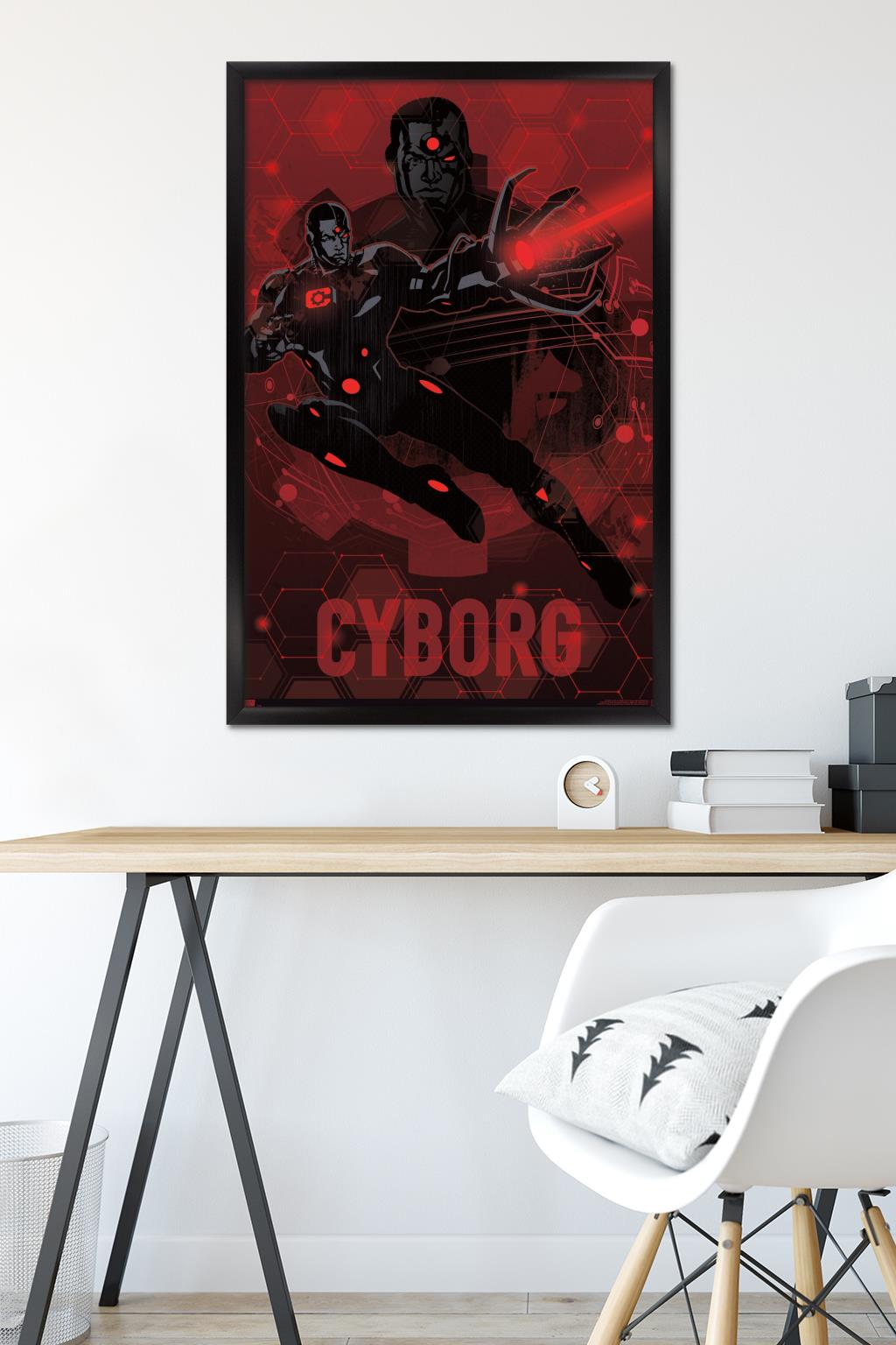 DC Comics: Dark Artistic - Cyborg Wall Poster, 22.375" x 34" Framed