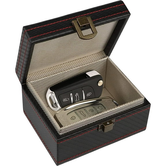 Faraday Box, [Carbon Fiber Texture] RFID Box for Car Keys, Key Fob Protector, Signal Blocker for Keyless Fob, Car Key Signal Blocker Cage, Signal Blocking Box for Car Keys Phones