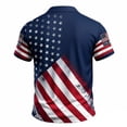 thumbnail image 3 of XinghaiYIDE Mens Polo Shirt Gradient US Star Stripe Flag Print Short Sleeve Patriotic Holiday Collared Top S-5XL, 3 of 5