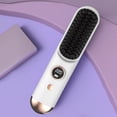 thumbnail image 3 of 2026 Hair Straightener Brush Cordless Hair Straightener Brush For Short Hair Mini Portable Travel Straightening Hair Comb Brush With 9 Temps Fast Heating For All Hair Types,White, 3 of 7
