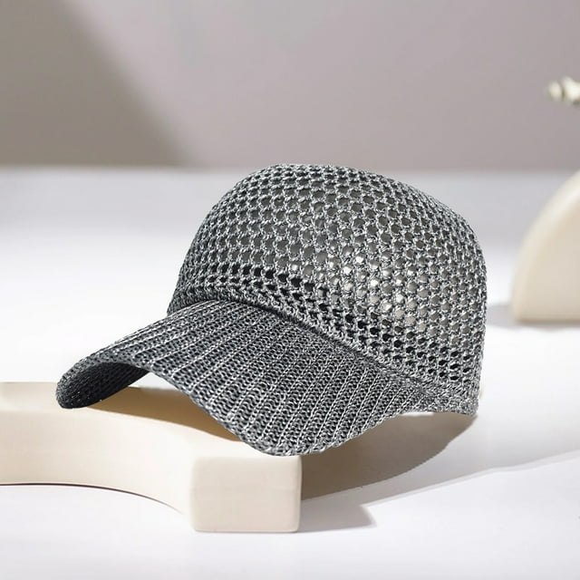 Gorra de béisbol de malla transpirable de malla de béisbol poliéster ajustable 56-58cm • Visera de protección UV exterior • Gorra deportiva casual ligera unisex