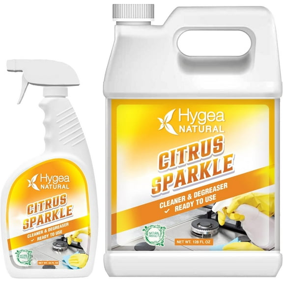 Hygea Natural Citrus Sparkle All Purpose Cleaner & Degreaser, Non-Toxic, Combo Set