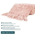 thumbnail image 4 of PAVILIA Blush Pink Chenille Throw Blanket for Couch, Soft Light Pink Knit Blanket with Tassel Fringe, Woven Chenille Knitted Decorative Blanket for Sofa Bed Living Room, Decor Gift, 50x60, 4 of 7